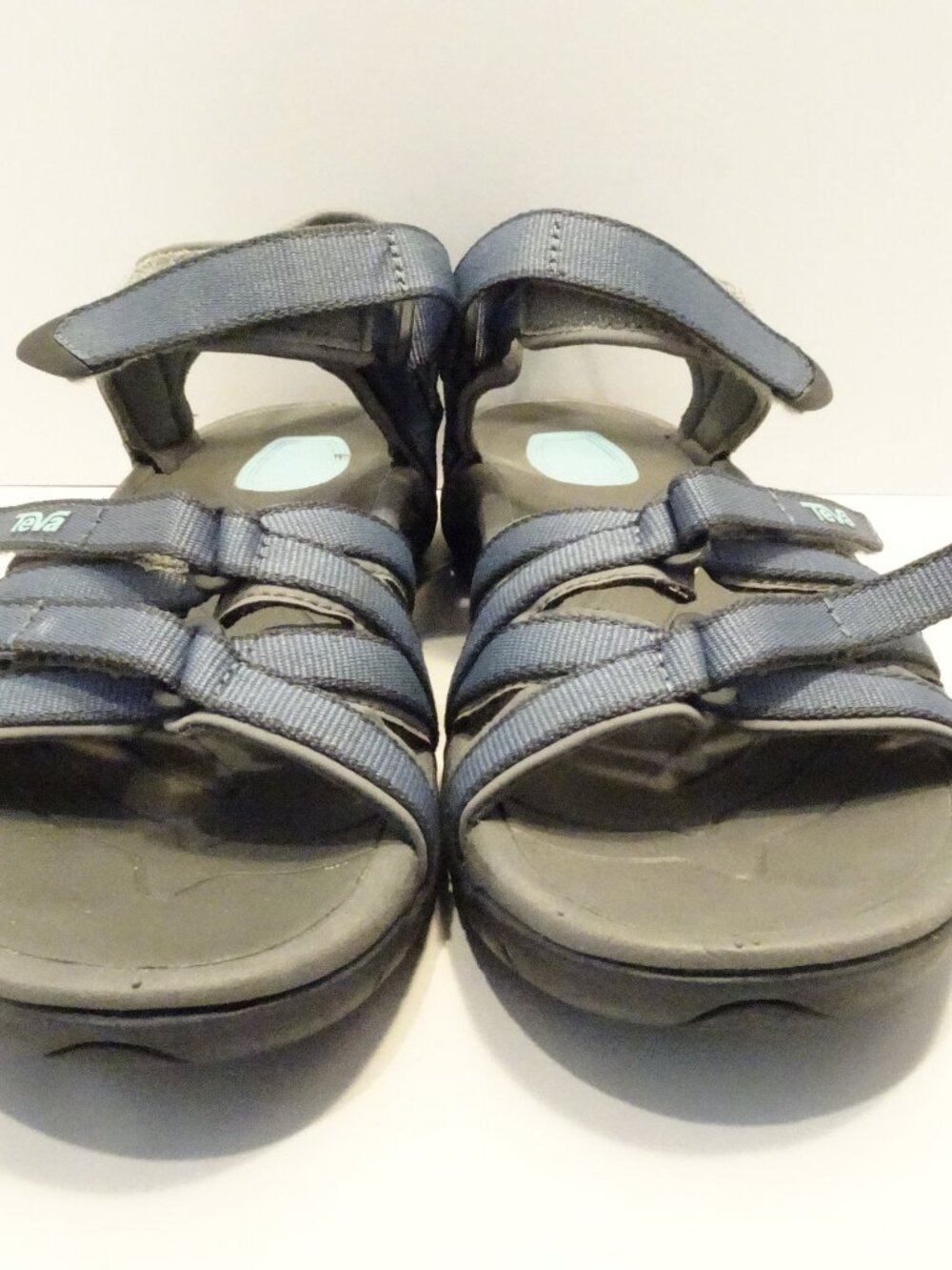 TEVA Tirra Sport Hiking Sandals Gray Blue Outdoors Size 6 Flat Strappy